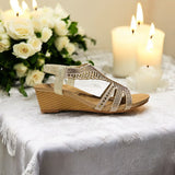 Women Belt Wedge Heel Sandal-777