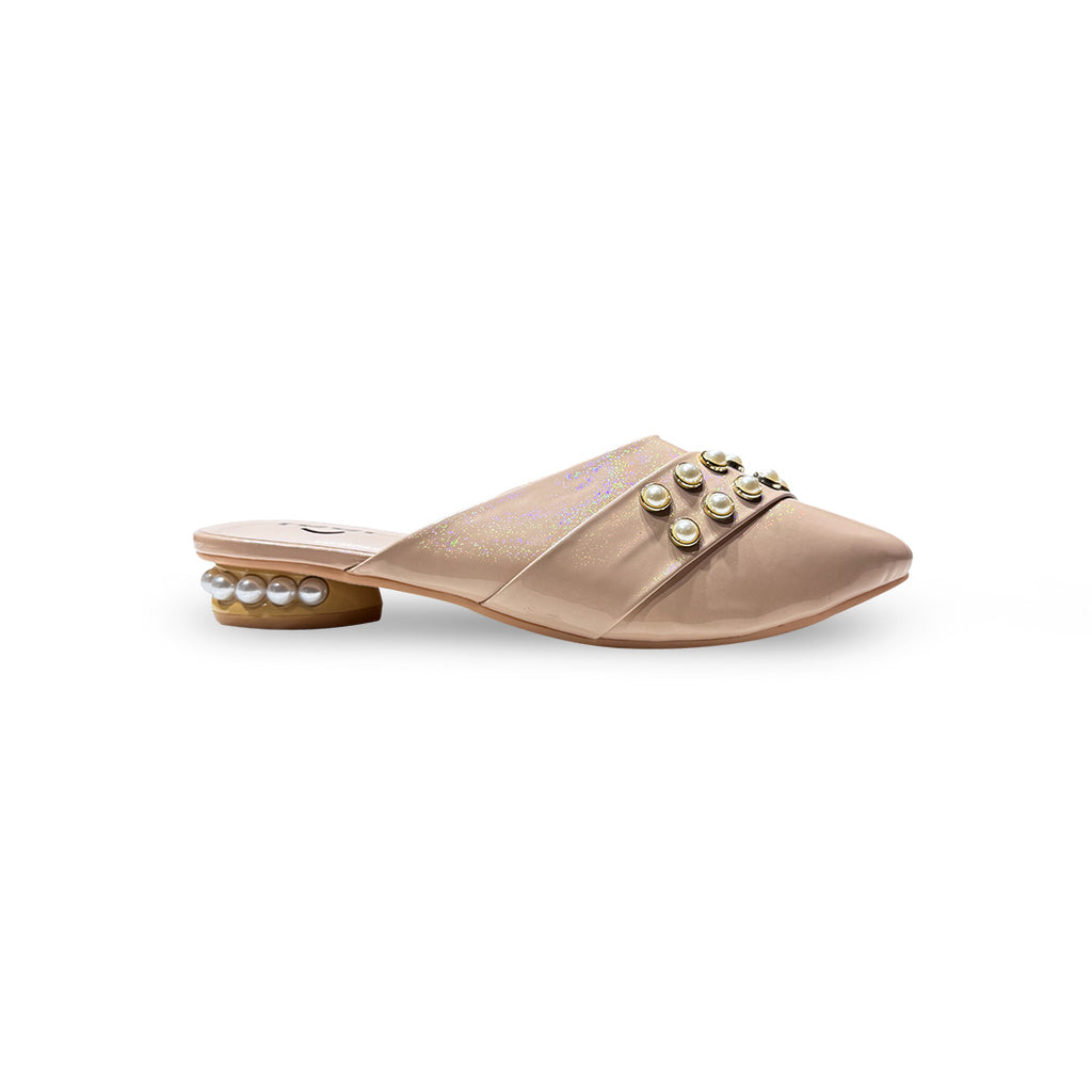 Nagra Semi Heel With Pearls-722