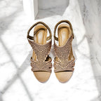 Rhinestone Wedge Heel Sandal-776