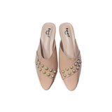 Nagra Semi Heel With Pearls-722