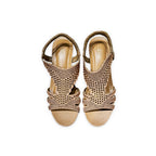 Rhinestone Wedge Heel Sandal-776