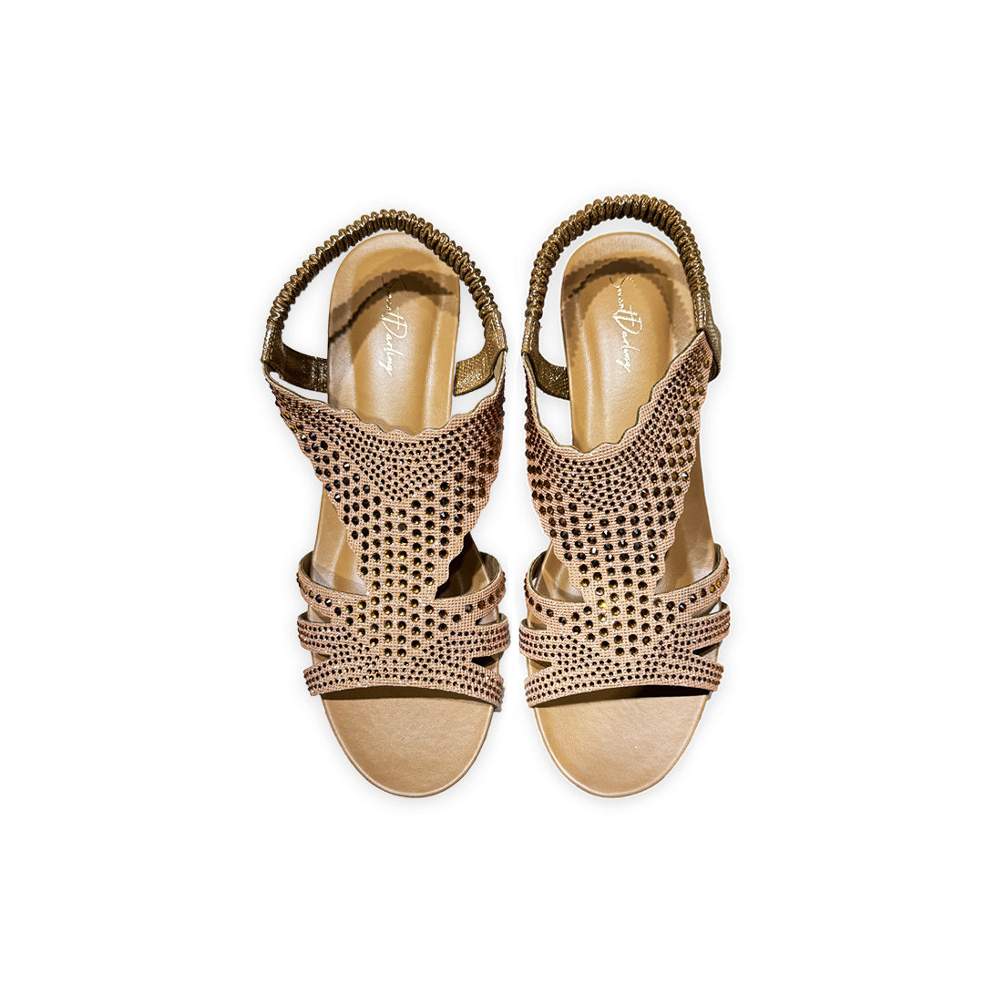 Rhinestone Wedge Heel Sandal-776