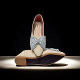 Rhinestone Bow Pumps-717