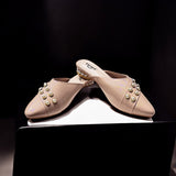 Nagra Semi Heel With Pearls-722