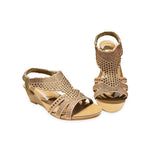 Rhinestone Wedge Heel Sandal-776