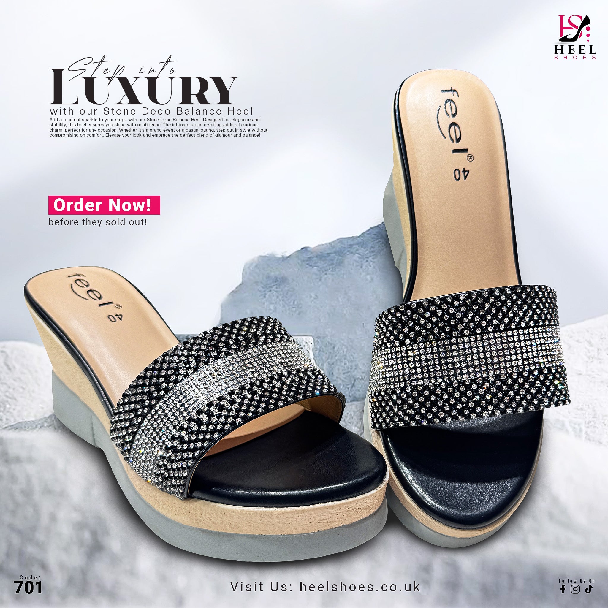 Stone Deco Balance Heel-701
