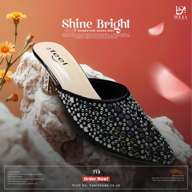 Rhinestone Nagra Heel-713 Hover Image