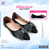 Rhinestone Bow Pumps-716