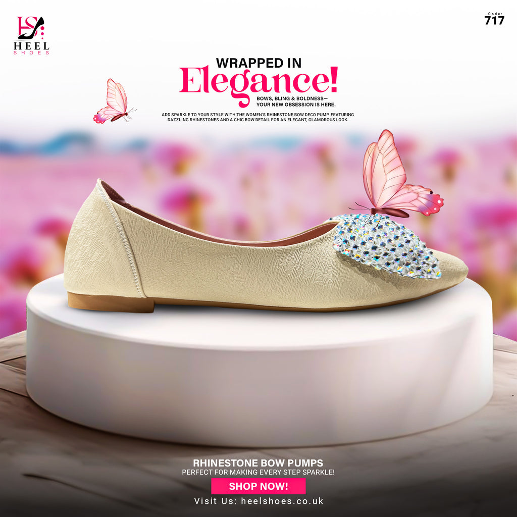 Rhinestone Bow Pumps-717