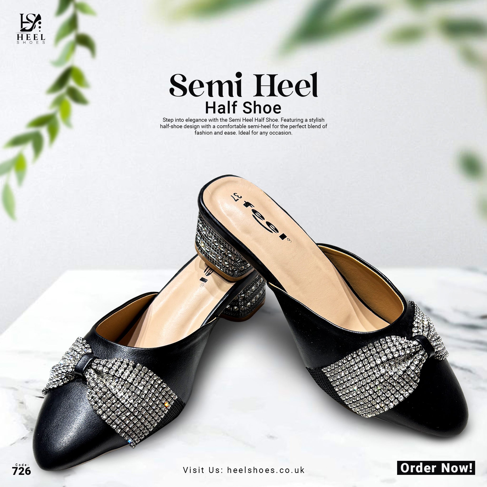 Semi Heel Half Shoe-726