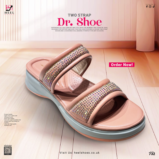 Women Two Strap Dr. Shoe-732 Hover Image