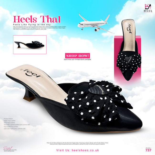 Polka Dot Bow Tie Heel-737 Hover Image