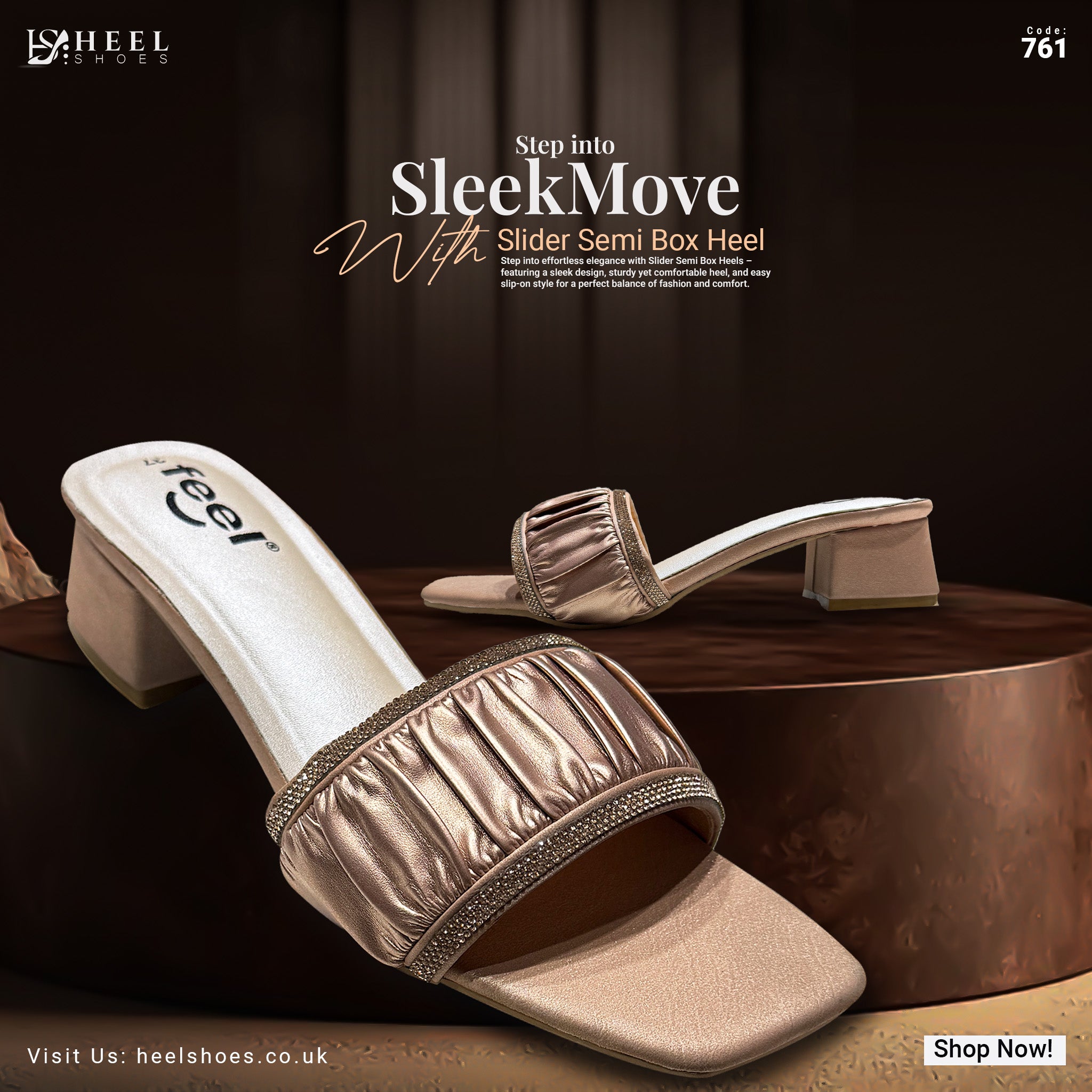 Slider Semi Box Heel-761
