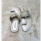 Embellished Toe-Ring Ethnic Flats-812