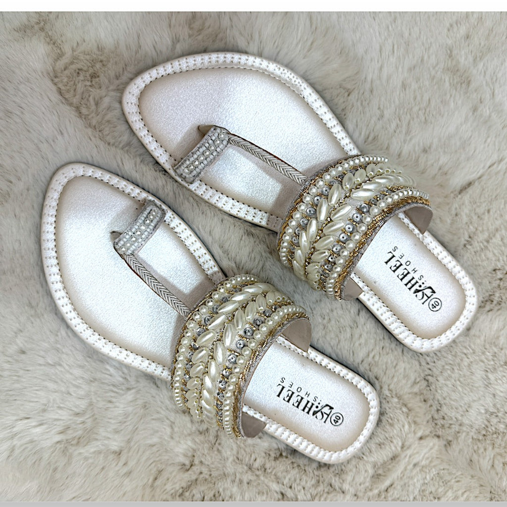 Embellished Toe-Ring Ethnic Flats-812