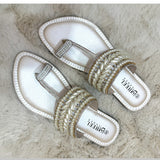 Embellished Toe-Ring Ethnic Flats-812