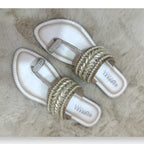 Embellished Toe-Ring Ethnic Flats-812