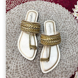 Embellished Toe-Ring Ethnic Flats-813