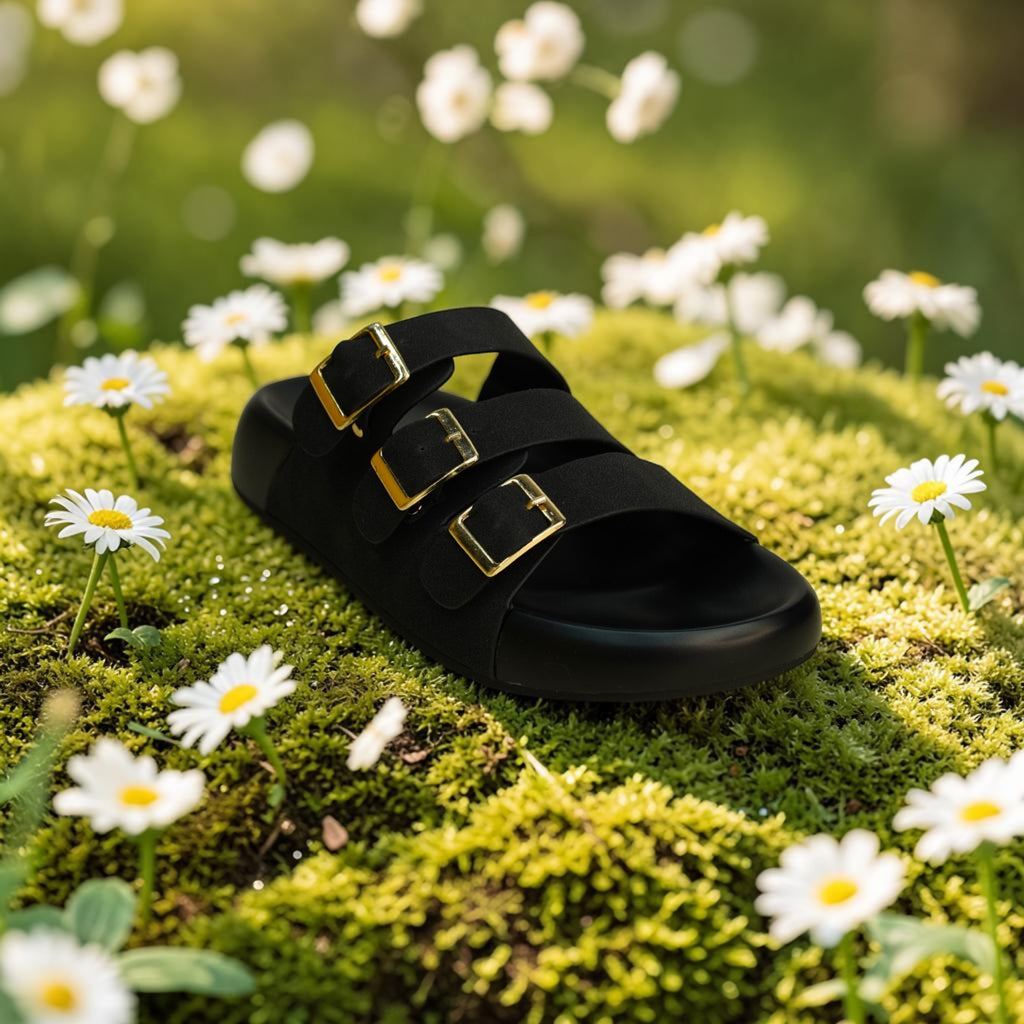Zara Triple Buckle Slide-1070