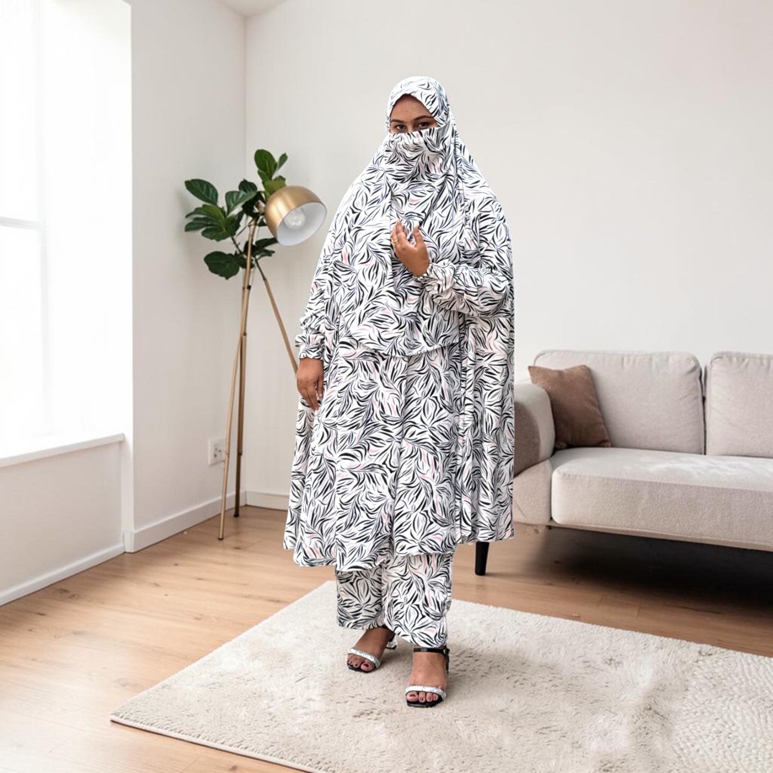 Women Khimar Two Piece Set-AA43