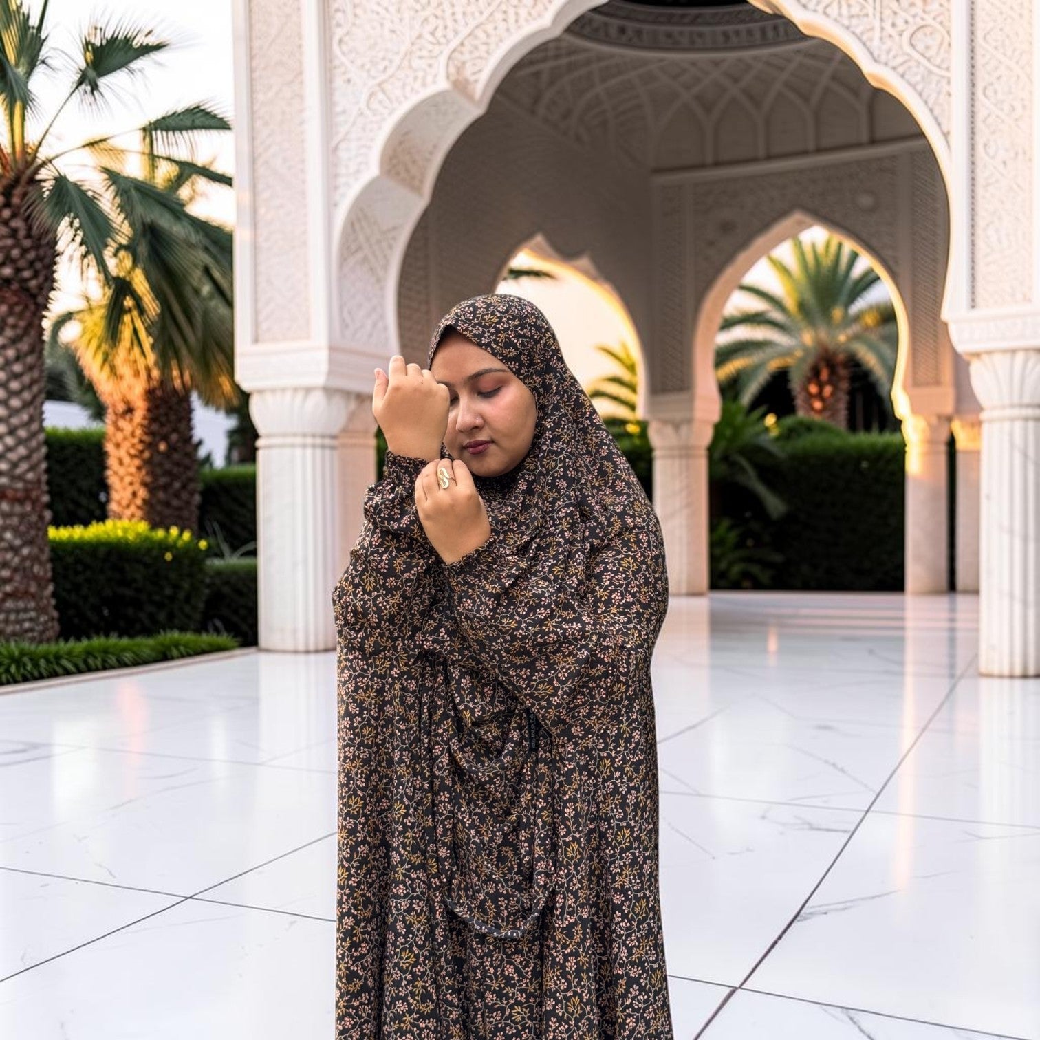 Women Khimar Two Piece Set-AA41