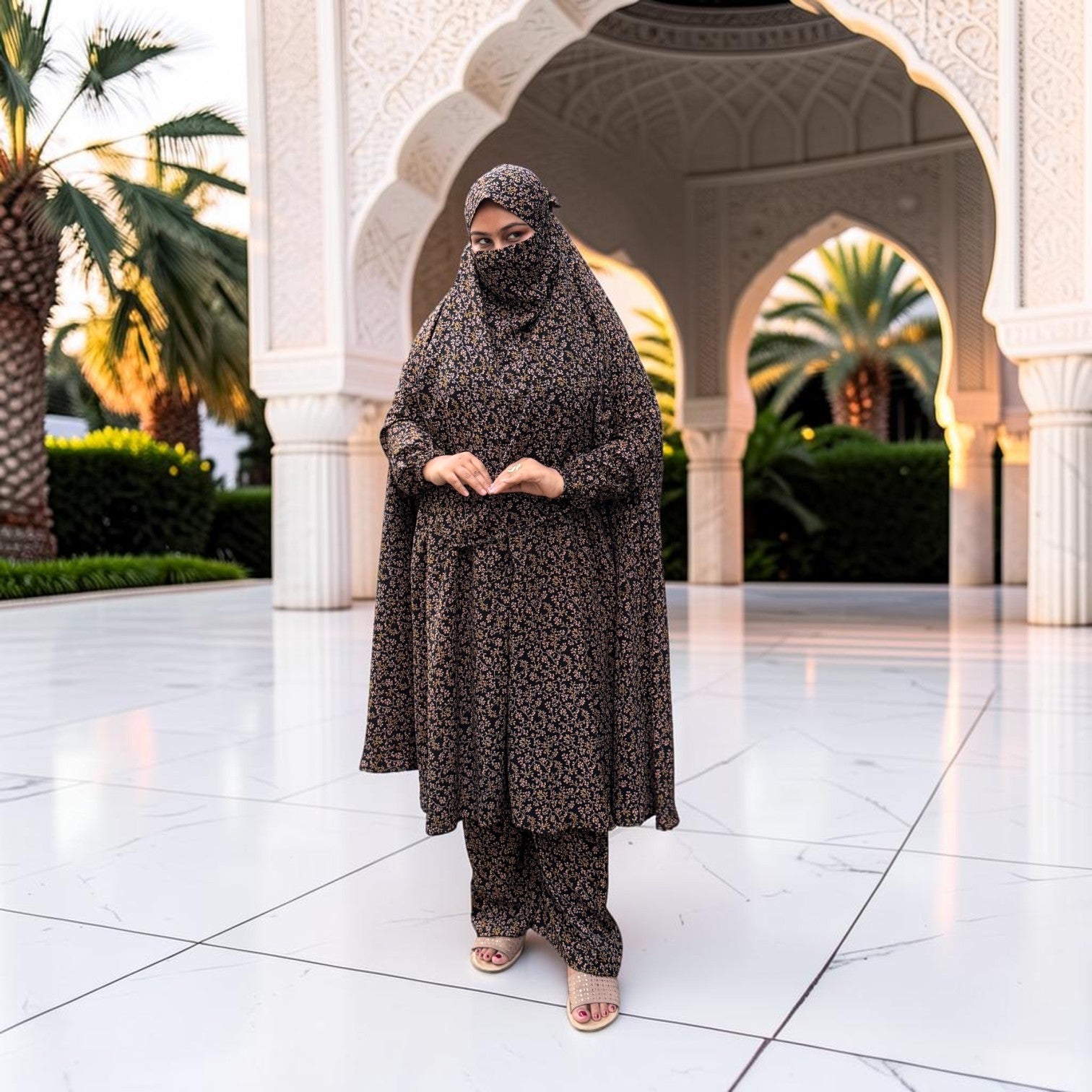 Women Khimar Two Piece Set-AA41