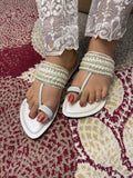 Embellished Toe-Ring Ethnic Flats-812