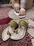 Embellished Toe-Ring Ethnic Flats-813