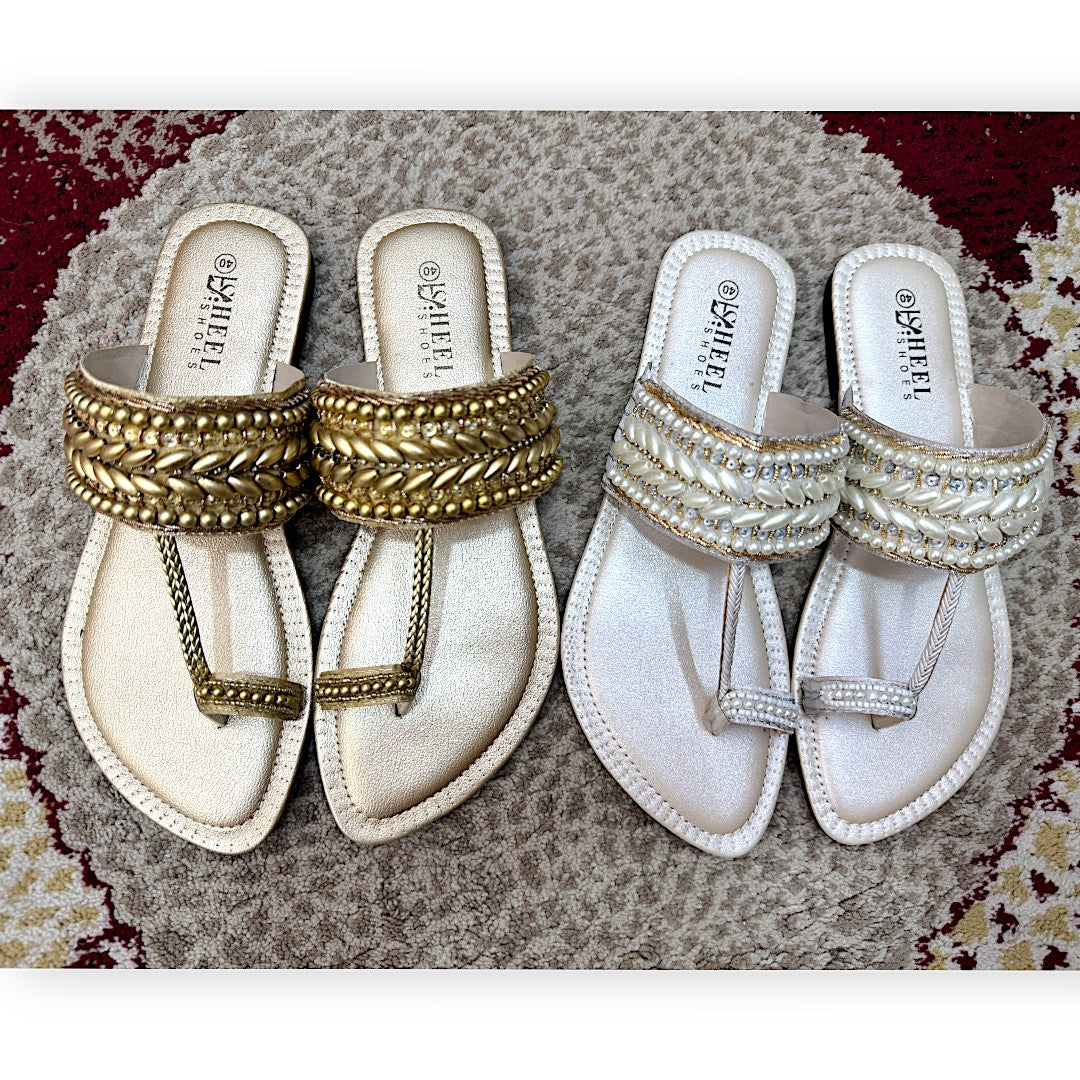 Embellished Toe-Ring Ethnic Flats-812