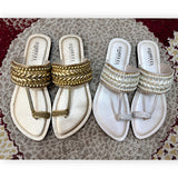 Embellished Toe-Ring Ethnic Flats-812