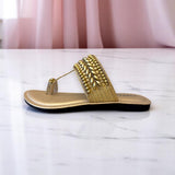 Embellished Toe-Ring Ethnic Flats-813