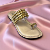 Embellished Toe-Ring Ethnic Flats-813