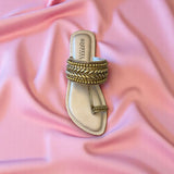 Embellished Toe-Ring Ethnic Flats-813