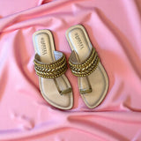 Embellished Toe-Ring Ethnic Flats-813