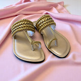 Embellished Toe-Ring Ethnic Flats-813