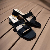 Two Strap Box Heel-833