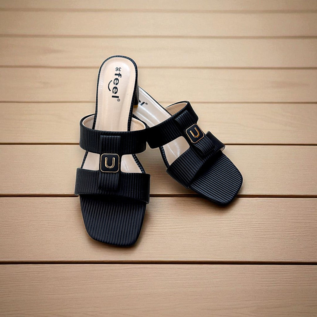 Two Strap Box Heel-833