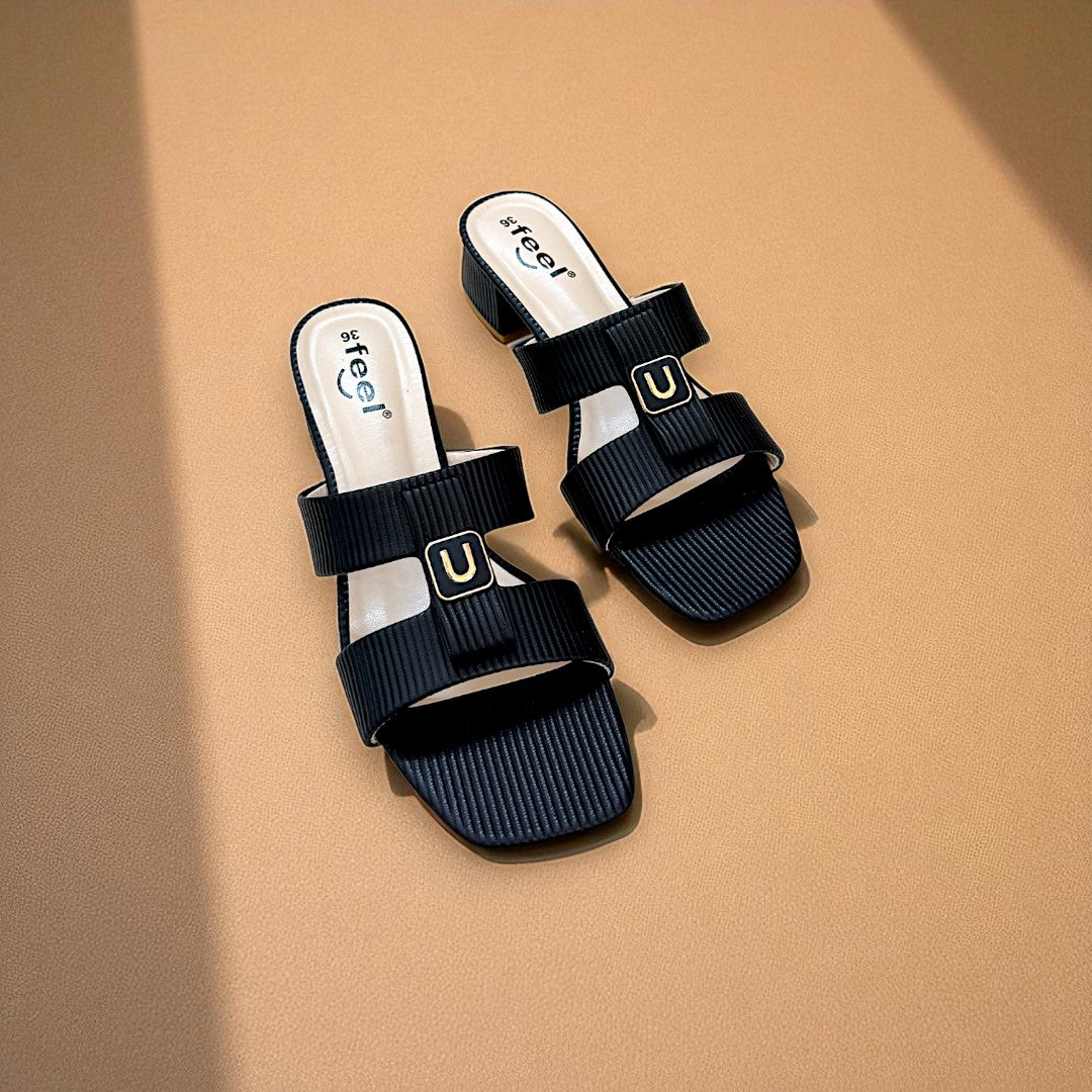 Two Strap Box Heel-833