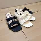 Two Strap Box Heel-833