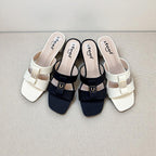 Two Strap Box Heel-833