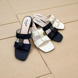 Two Strap Box Heel-833