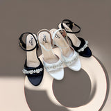 Ankle Knot Pencil High Heel-844