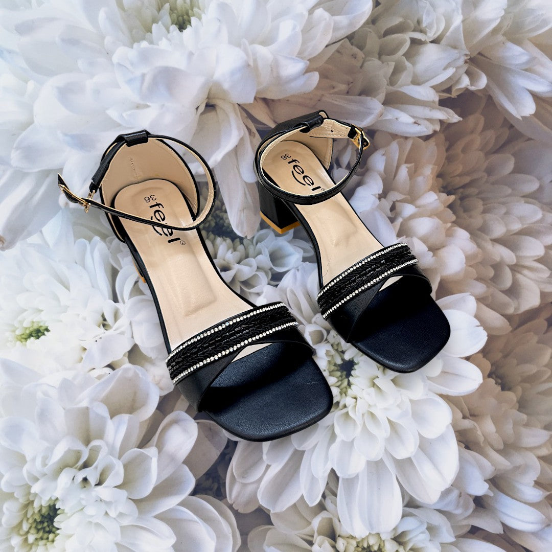 Women Box Heel Ankle Knot-840