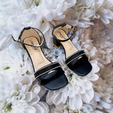 Women Box Heel Ankle Knot-840