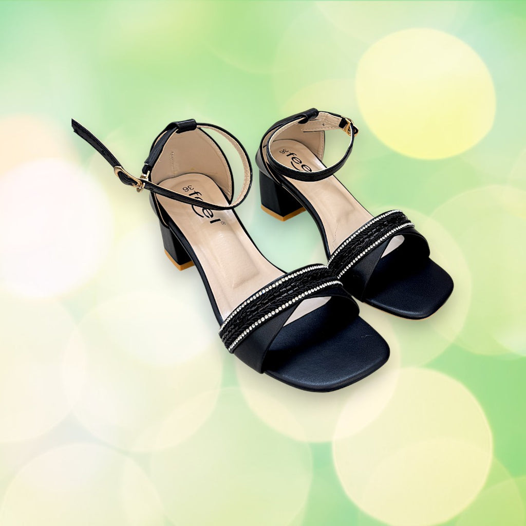 Women Box Heel Ankle Knot-840