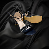 Women Box Heel Ankle Knot-840