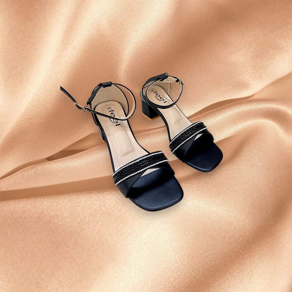 Women Box Heel Ankle Knot-840