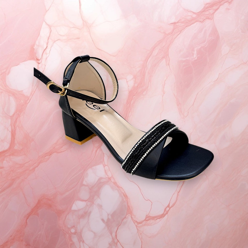 Women Box Heel Ankle Knot-840