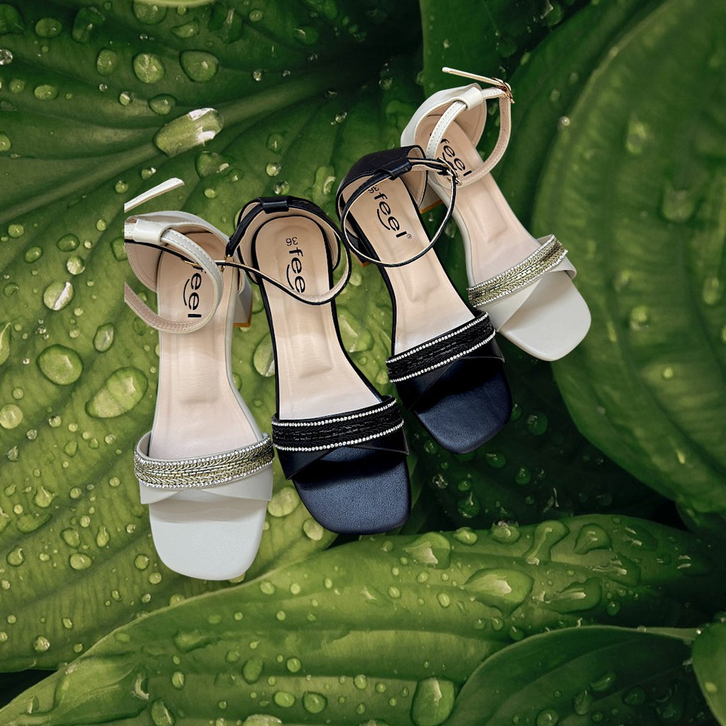 Women Box Heel Ankle Knot-840