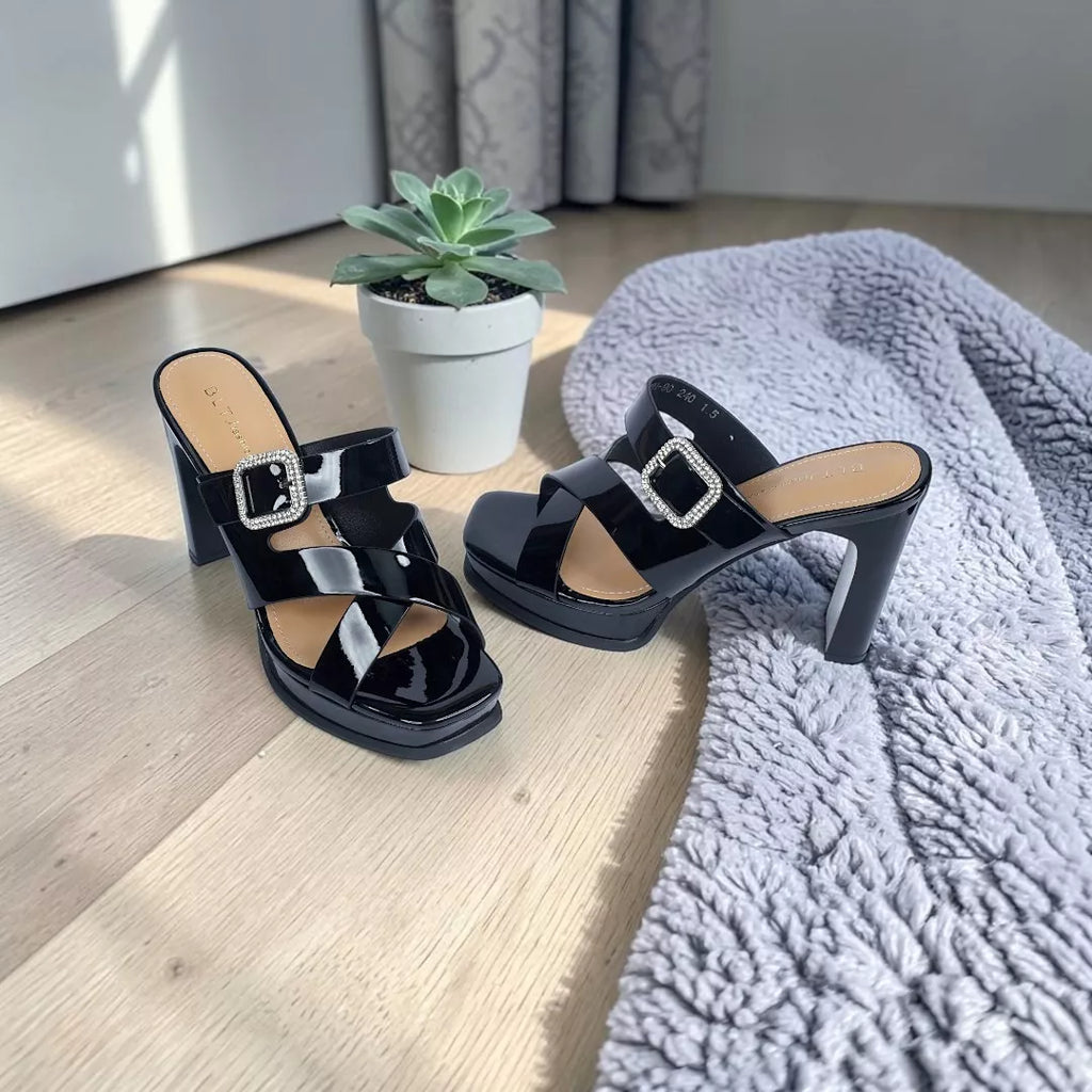 Open-Toe Cross-Strap Heel-1040